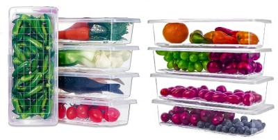 RK EMPIRE Plastic Fridge Container  - 1500 ml(Pack of 9, Clear)