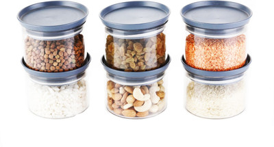 Machak Plastic Grocery Container  - 500 ml(Pack of 6, Grey)