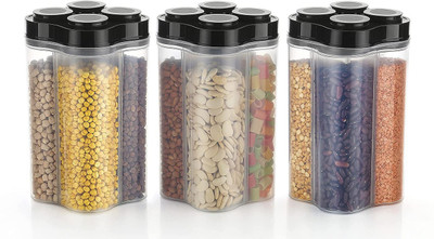 Sorath Plastic Grocery Container  - 2500 ml(Pack of 3, Black)
