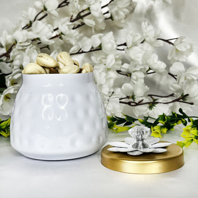 Diwam handicrafts Iron Tea Coffee & Sugar Container  - 950 g(White)