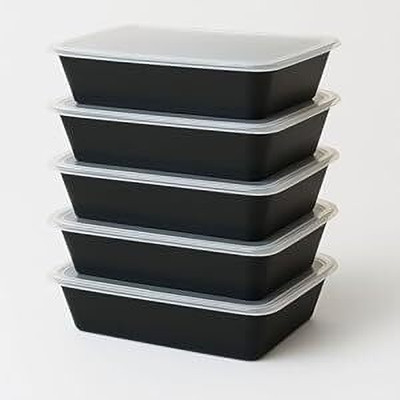 Aashka Plastic Utility Container  - 550 ml(Pack of 25, Black)