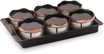 SUNLIFE Steel Utility Container  - 2100 ml(Pack of 6, Brown)
