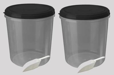 AK HUB Plastic Grocery Container  - 15000 ml(Pack of 2, Black)