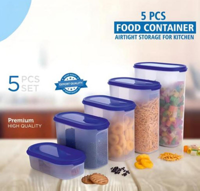 SHREE MART Plastic Grocery Container  - 500 ml, 1000 ml, 1500 ml, 2000 ml, 2500 ml(Pack of 5, Blue)