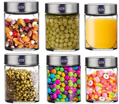 NAVPATH Glass Grocery Container  - 300 ml(Pack of 6, Clear)