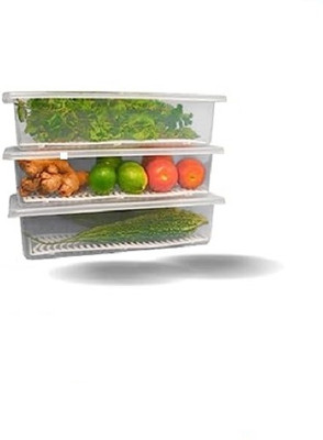 Ecodex Plastic Fridge Container  - 1500 ml(Pack of 6, Clear)