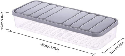 KHAGAY Plastic Fridge Container  - 1200 ml(Pack of 6, Black)