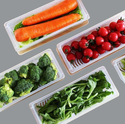 Zubix Plastic Fridge Container  - 1500 ml(Pack of 5, Clear)