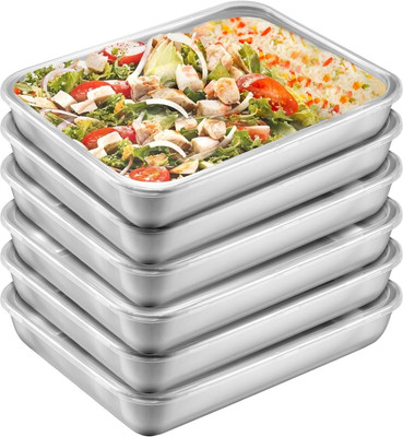 SHARUJA Stainless Steel Fridge Container  - 2000 ml(Pack of 6, Silver)