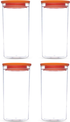 Home-pro Plastic Grocery Container  - 1400 ml(Pack of 4, Red)