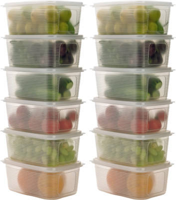 NEXTVIEW Plastic Fridge Container  - 1800 ml(Pack of 12, White)
