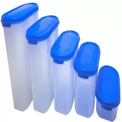 Raghuandan Plastic Grocery Container  - 2500 ml, 2000 ml, 1500 ml, 1000 ml, 500 ml(Pack of 5, Blue)