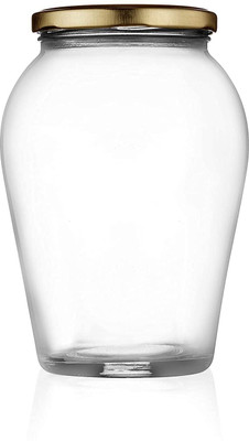 Coozico Glass Utility Container  - 1000 ml(Clear, Gold)