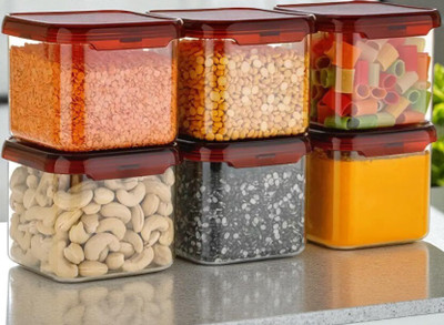 forsel Plastic Grocery Container  - 500 ml(Pack of 6, Red)