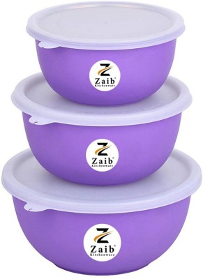 Zaib Steel Grocery Container  - 1250 ml, 750 ml, 500 ml(Pack of 3, Purple)