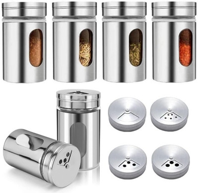 Shreedeep traders Steel Utility Container  - 50 g(Pack of 6, Silver)