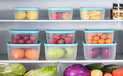 Autio EXIM Plastic Fridge Container  - 6000 ml(Pack of 4, Multicolor)