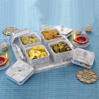 Flipkart SmartBuy Plastic Grocery Container  - 500 ml(Pack of 4, Grey)