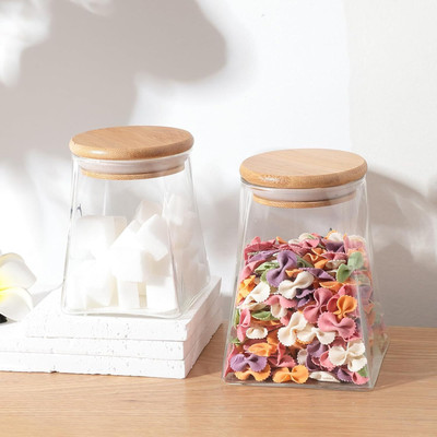 KUBER INDUSTRIES Glass Utility Container  - 306 ml, 560 ml(Pack of 2, Clear)