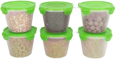 Flipkart SmartBuy Plastic Grocery Container  - 1000 ml(Pack of 6, Green)