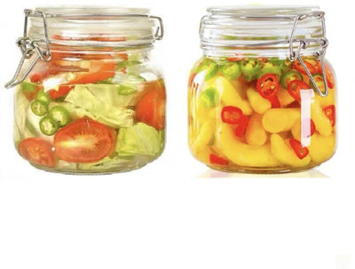 SNEHANSH Glass Utility Container  - 750 ml(Pack of 2, Clear)