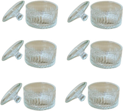 PAUL SONS Glass Utility Container  - 300 ml(Pack of 6, White)