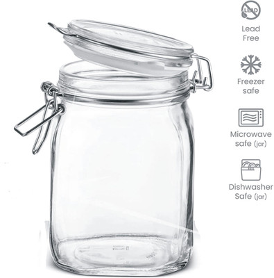 GOOD TO GREAT CREATION Glass Grocery Container  - 1200 ml(Clear)