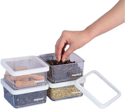 NAYASA Plastic Utility Container  - 500 ml(Pack of 4, Clear)