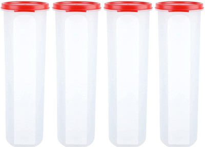 Cutting EDGE Plastic Grocery Container  - 4400 ml(Pack of 4, Red)