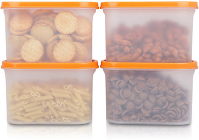 Cutting EDGE Polypropylene Grocery Container  - 1200 ml(Pack of 4, Orange)