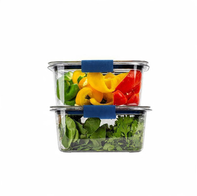 THE URBAN TOTE Plastic Fridge Container  - 800 ml(Pack of 2, Blue, Transparent)