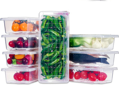 RK EMPIRE Plastic Fridge Container  - 1500 ml(Pack of 8, Multicolor)