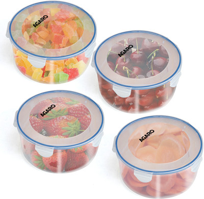 AGARO Plastic Utility Container  - 400 ml(Pack of 4, Clear)