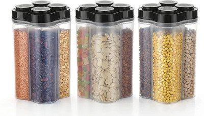 Ganesh Enterprise Plastic Utility Container  - 2500 ml(Pack of 3, Black)