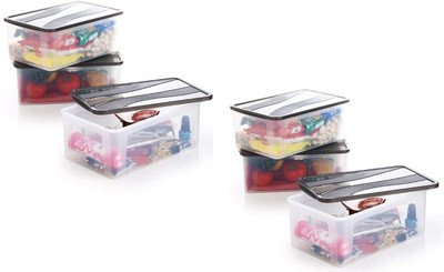 UNDERZONE Plastic Grocery Container  - 2000 ml(Pack of 6, Clear)