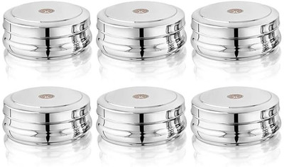 Ammantran Stainless Steel Utility Container  - 250 ml(Pack of 6, Silver)