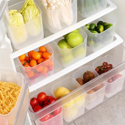 Sensex Plastic Fridge Container  - 1000 ml(Pack of 6, Clear)