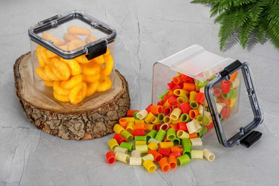 Crackle Plastic Utility Container  - 400 ml(Pack of 6, Multicolor)