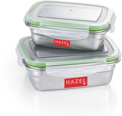HAZEL Steel Utility Container  - 1400 ml(Pack of 2, Silver)
