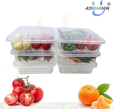 AIROMOON Plastic Fridge Container  - 2600 ml(Pack of 6, Clear)