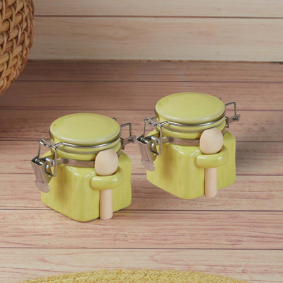Kookee Ceramic Utility Container  - 100 ml(Green)
