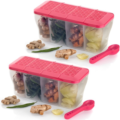 ksquare Plastic Utility Container  - 1500 ml(Pack of 2, Pink)
