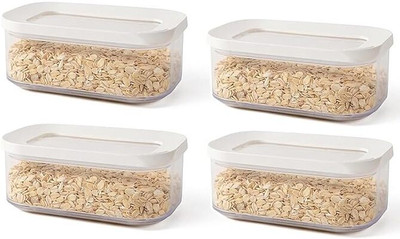 KESHU ENTERPRISE Plastic Tea Coffee & Sugar Container  - 425 ml(Pack of 4, White)