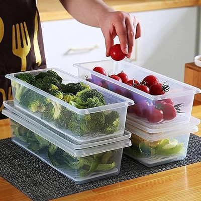 SEQUENCE Plastic Fridge Container  - 1500 ml(Pack of 4, White)