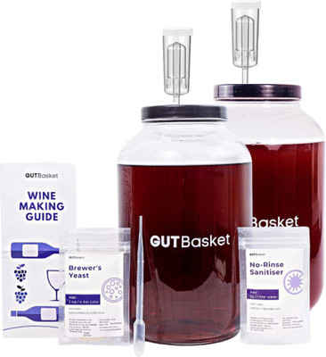GUTBasket Glass Utility Container  - 4 L(Pack of 2, Clear)