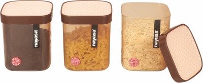 NAYASA Plastic Grocery Container  - 1400 ml(Pack of 3, Brown)