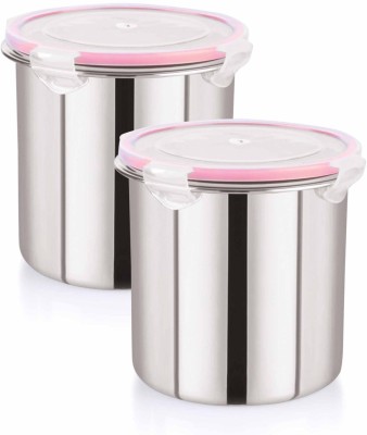 Osiya Stainless Steel, Plastic Utility Container  - 2700 ml(Pack of 2, Silver)