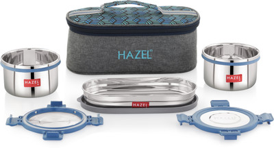HAZEL Stainless Steel Utility Container  - 525 ml, 450 ml(Pack of 4, Silver)