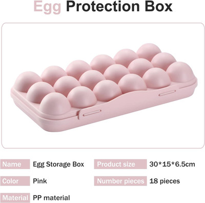 Coozico Plastic Egg Container  - 1.5 dozen(Pink)
