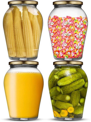 Avresta Glass Pickle Jar  - 1010 ml(Pack of 4, Clear)